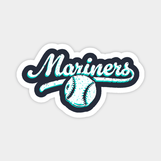 Retro Mariners offset Magnet by Throwzack