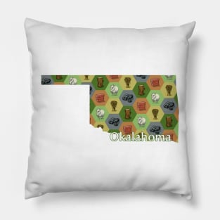 Oklahoma State Map Board Games Pillow