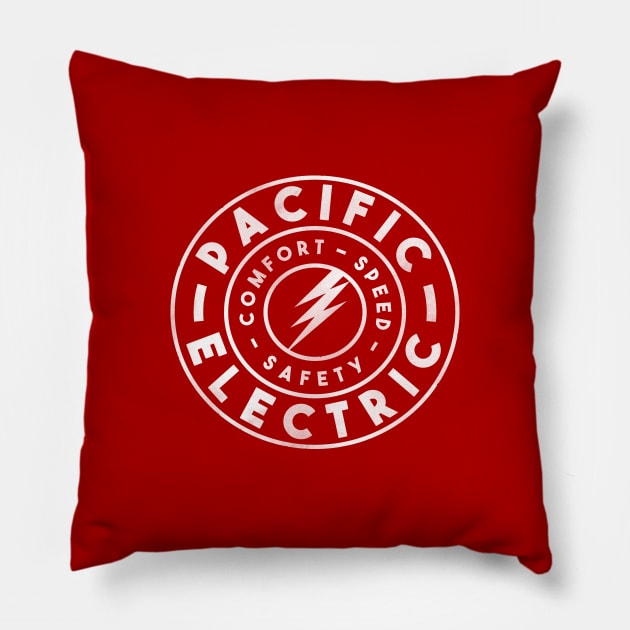 Pacific Electric Railway Outline Pillow by plasticknivespress