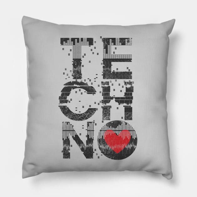 Love Techno Pillow by Sitchko