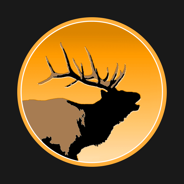 Bugling Elk at Sunset by Alpen Designs