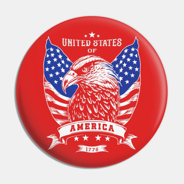 United States Of America 1776 Independence Day Pin by Wintrly