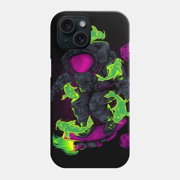 Surfing in Space Phone Case by FUJHINE