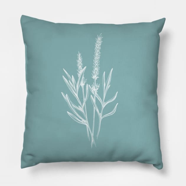 Lavender white outline Pillow by norakamuy