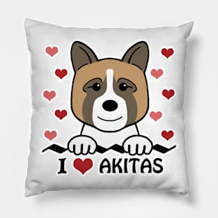 I Love Akitas Pillow