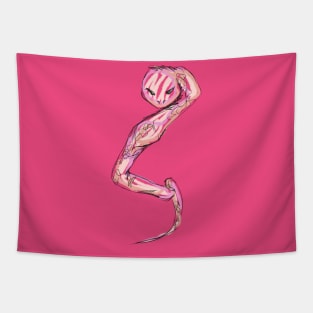 Pink Sketchy Snake Tapestry