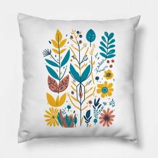 Bohemian Style Floral Shapes Pillow