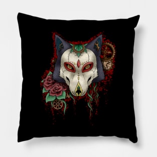 Calavera Wolf Pillow