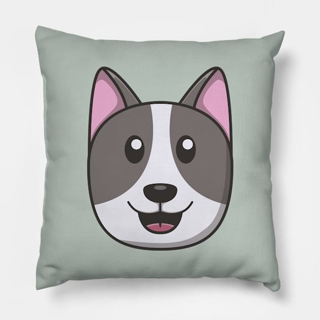 Very cute gray dog Pillow by OgyDesign