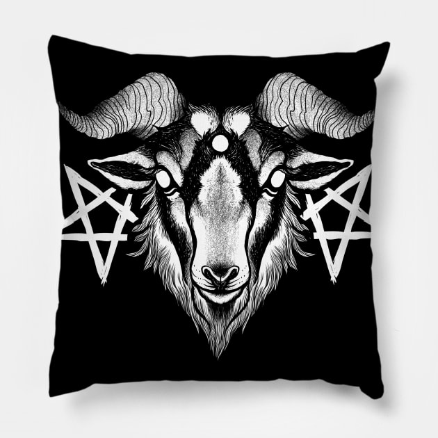 dark goat Pillow by sederearts