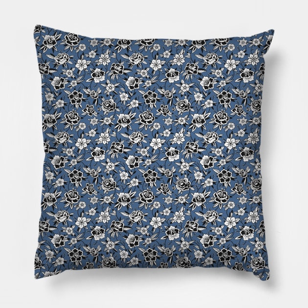 Evening in the Rose Garden Pillow by runcatrun