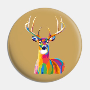 Deer Wpap Pop Art Pin