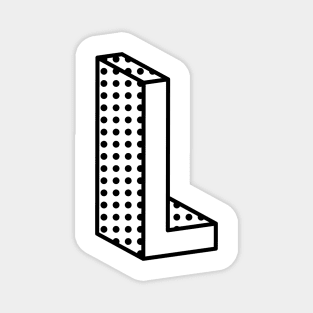 3D Ben Day Dot Isometric Letter L Magnet