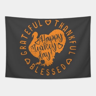 Happy Turkey Day Thanksgiving Tapestry