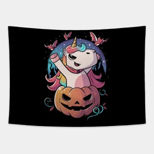 Spooky Unicorn Funny Cute Magic Halloween Tapestry