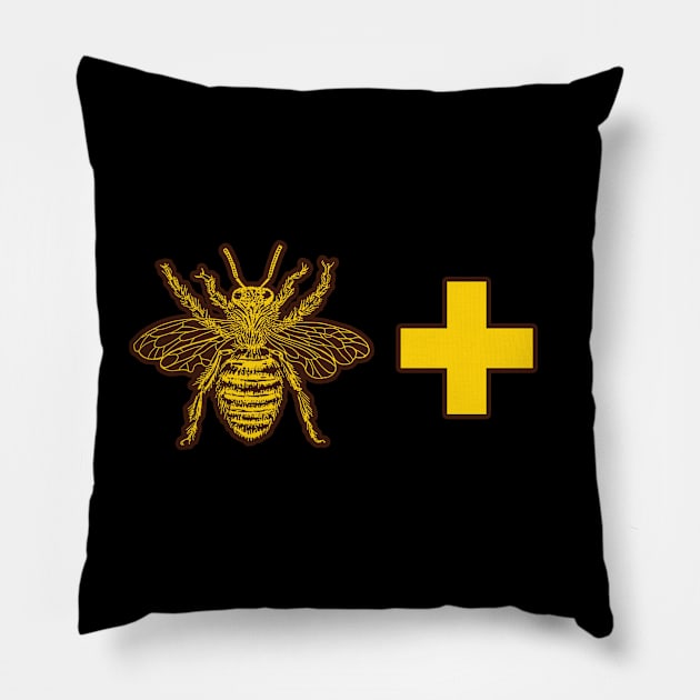 BEE POSITIVE Pillow by House_Of_HaHa