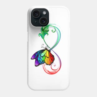 Infinity with Seated Rainbow Butterfly Phone Case