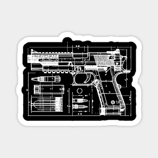 gun blueprint Magnet