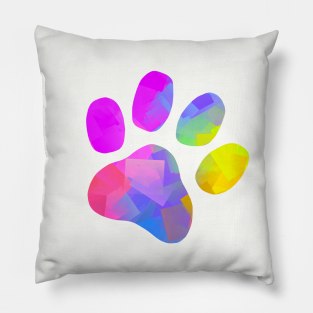 ABSTRACT Color Dog Paw Print Pillow