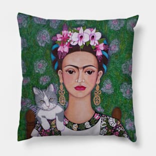 Frida cat lover closer Pillow