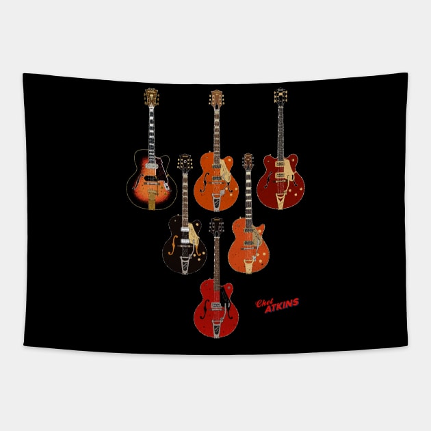 Chet Atkins Iconic Guitars Tapestry by Daniel Cash Guitar