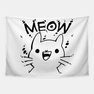 MeoWing white kitten Tapestry