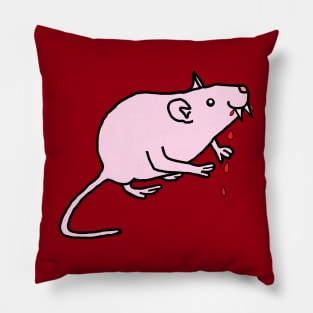 Animals with Sharp Teeth Pink Rat Pillow