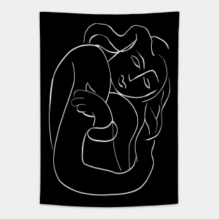 Matisse Line art Woman Black Tapestry