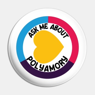 Ask Me About Polyamory - Design No.2 -(New Pride Colors!) Pin