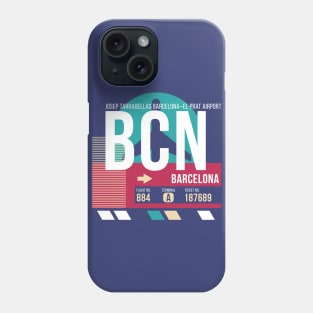 Barcelona (BCN) Airport Code Baggage Tag Phone Case