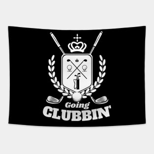 Going Clubbing Funny Golf Country Club Golfing Golfer Saying Tapestry