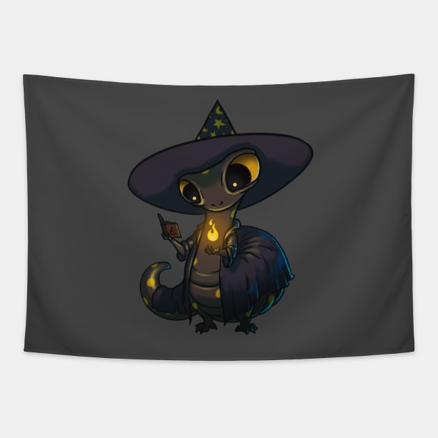 Wizard Salamander Tapestry by DingHuArt