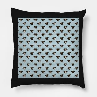 Cute Hound Puppy Faces - Blue Palette Pattern Pillow