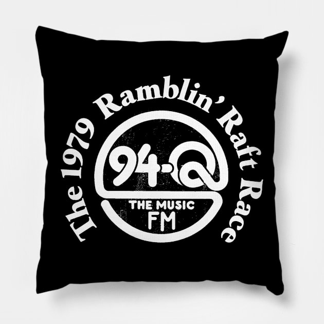 1979 Ramblin' Raft Race Atlanta - WQXI Pillow by RetroZest