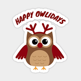 Happy Owlidays v3 Magnet