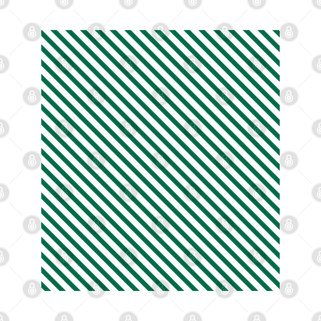 Green and White Candy Cane Stripes Diagonal Lines by squeakyricardo