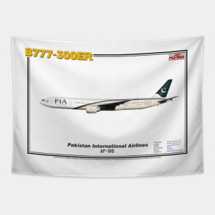 Boeing B777-300ER - Pakistan International Airlines (Art Print) Tapestry