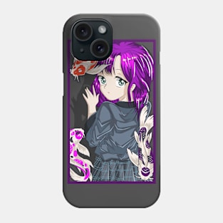 Goth Anime Girl Japanese Aesthetic Anime Otaku Streetwear Phone Case