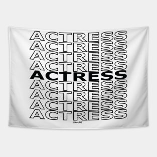 Actress Repeating Text (Black Version) Tapestry