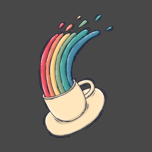 Rainbow Coffee Cup T-Shirt