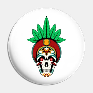 Skull Leaves Pin