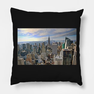 View of New York and downtown Manhattan Pillow