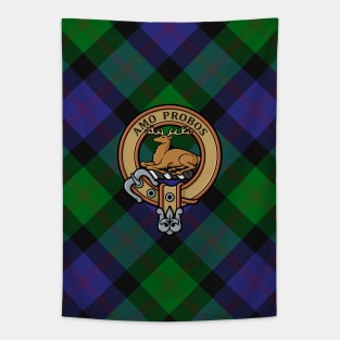 Clan Blair Crest over Tartan Tapestry