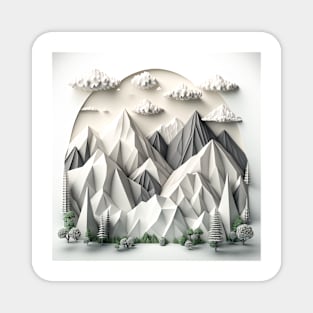 Origami mountains Magnet