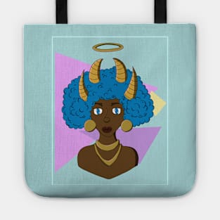 Blue poof Tote