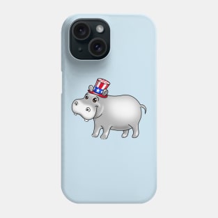 USA Patriotic Hippo Phone Case