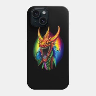 Dragon Head Roaring Through Prismatic Portal Phone Case