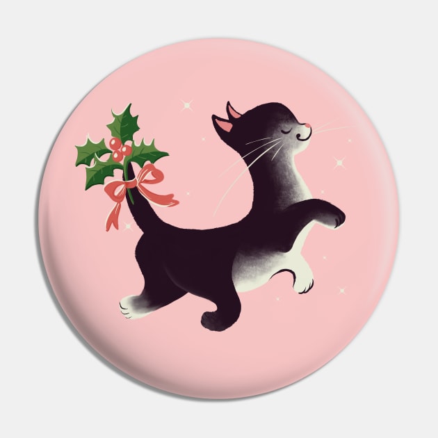 Holly Jolly Vintage Holiday Kitty Cat Cutie Pin by LittleBunnySunshine