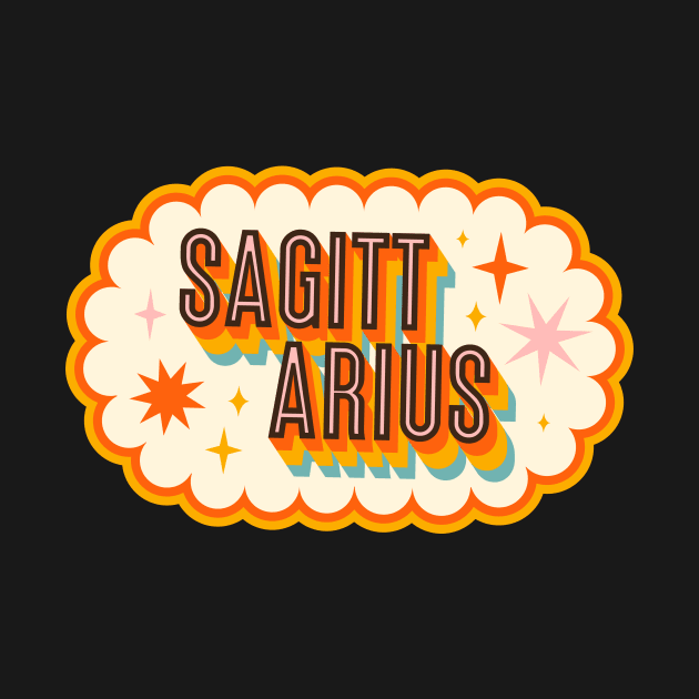 Retro Sagittarius Horoscope Sign // Vintage Sagittarius Zodiac Sign by SLAG_Creative