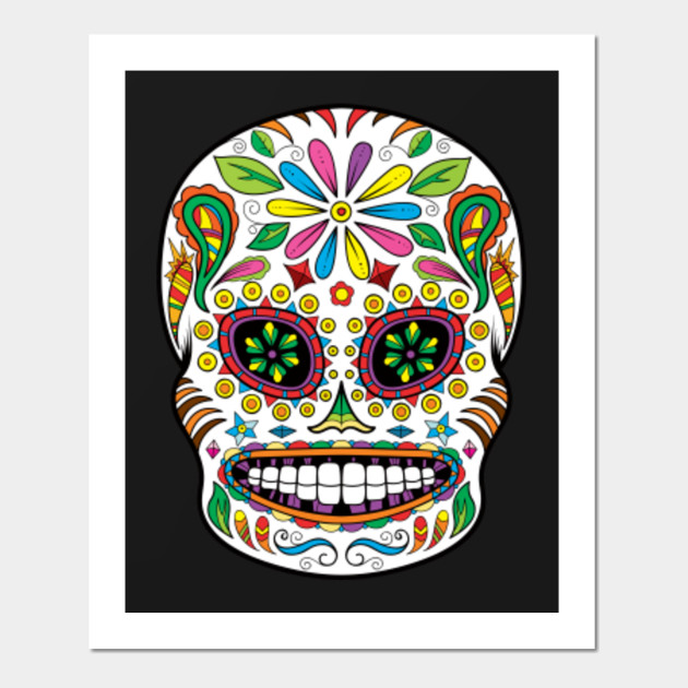 Rainbow Colors Sugar Skull